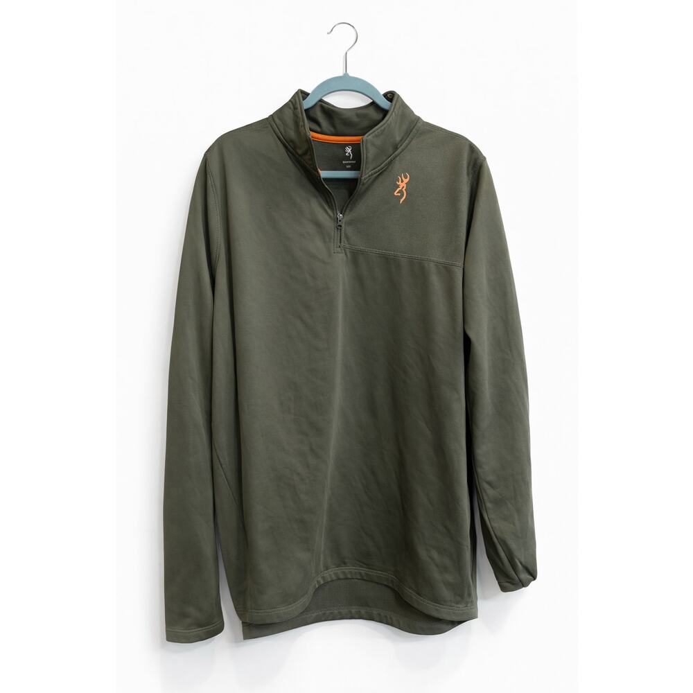 Browning Men’s 3XL Quarter Zip Pullover Olive Green Outdoor Hunting
